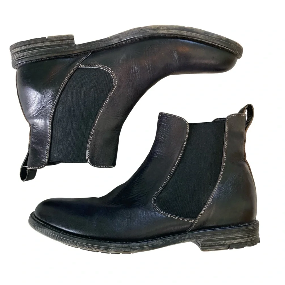 Bed Stu Men's‎ Black Chelsea Boots Pull On Ankle Leather Round Toe (Size 10)